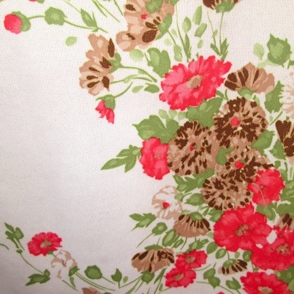 1970s vintage white floral midi shirt dress size medium - Picture 4 of 4